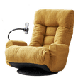 thumbnail image 1 of Modern 360° Rotatable Recliner Chair with Phone Holder, 5 Different Angles Adjustable Lounge Sofa Chair for Bedroom Livingroom Office, Adjustable Head and Waist Game Chair Leisure Chair, Yellow, 1 of 9