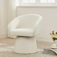 thumbnail image 1 of Modern 360° Swivel Accent Chair, Boucle Upholstered, Comfy Barrel Chair for Living Room, Bedroom & Office, Cream White, 1 of 14