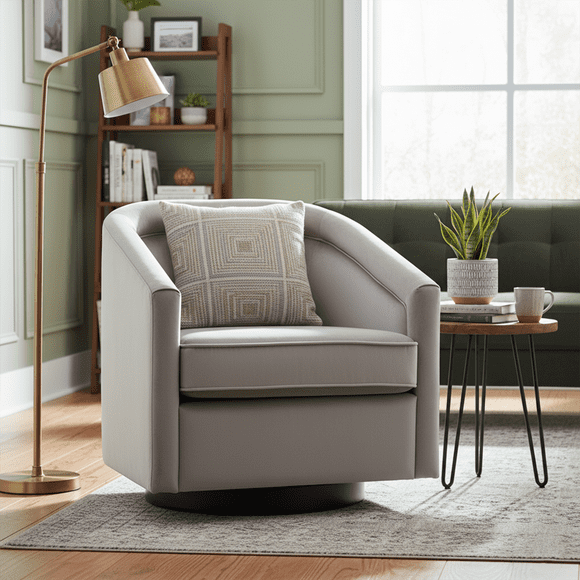Modern 360°Swivel Barrel Classic Mid-Century Accent Chair for Living Room, Bedroom & Home Office