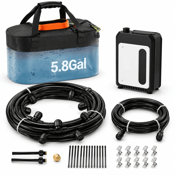 Modern 36FT Portable Outdoor Misting System with 5.8gal Tank