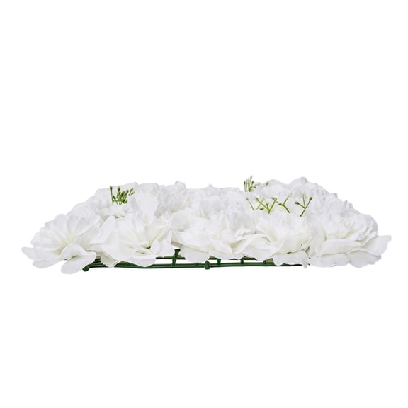 Modern 3D Flower Wall Panel Set, 24 PCS 15x15 Inch Interlockable Decorative Tiles with Mesh Backing, Seamless Quick-Install Backdrop for Wedding Home Party Decor