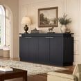 thumbnail image 1 of Modern 4-Door Sideboard Buffet Cabinet with LED Lights, Floating Tabletop, Adjustable Shelves & Storage Console for Living Room, Dining Room, Kitchen, Entryway & TV Stand up to TV, 1 of 9
