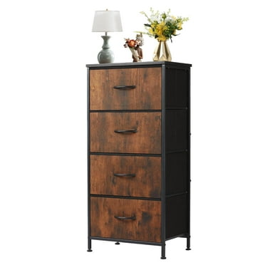 Modern 4 Drawer Fabric Dresser, Chest of Drawer Organizer Storage Cabinet for Bedroom Clothes Closet, Entryway,Brown