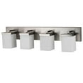 thumbnail image 1 of Modern 4-Light 20W Integrated LED Interior Bathroom Vanity Fixture, Brushed Nickel, 1 of 1