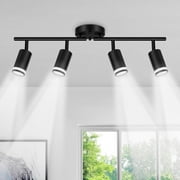 Modern 4-Light Track Lighting Flush Mount Ceiling Spot Lights Fixture Kitchen Rotatable Track Lighting Fixtures Multi-Directional Ceiling Spotlight for Living Room, Dining Room, Hallway