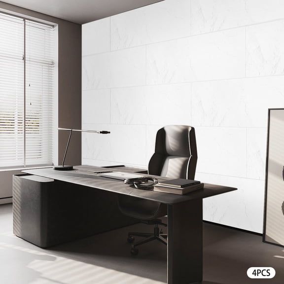 Modern 4 PCS PU Panels Faux Stone Wall Panels White for Interior Wall Decor