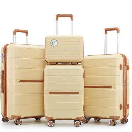 Modern 4 Piece Luggage Set 14" 20" 24" 28", Spacious and Durable Suitcases with Expandable Design and TSA Lock