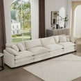 thumbnail image 1 of Modern Fabric 4-Seater Sofa with Comfort Features, Light Beige, 1 of 15
