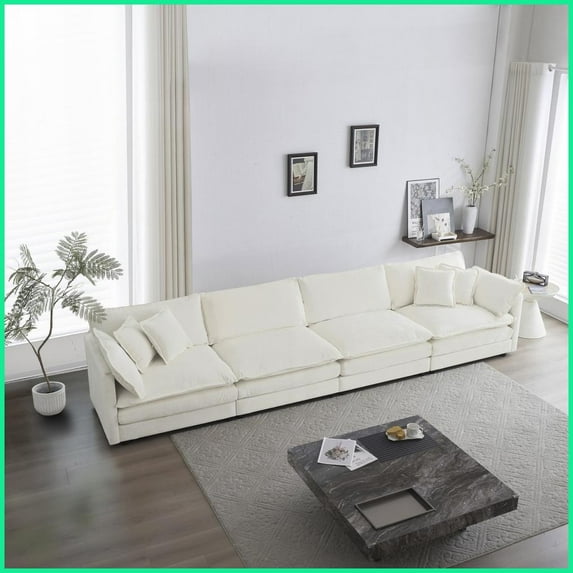 Modern 4-Seater Modular Chenille Sofa – Flexible Sectional for Living Room Comfort