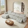 thumbnail image 1 of Modern 4-Seat Wall-Hugger Reclining Leather Sofa for Living Room, with USB Port, 1 of 11