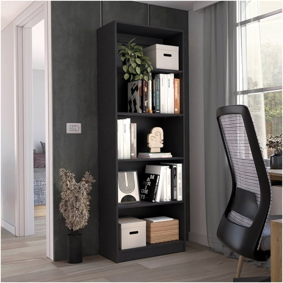 Walmart Exclusive Black 4 Shelf Bookcase, Multi-Tier Storage Organizer for Home & Office