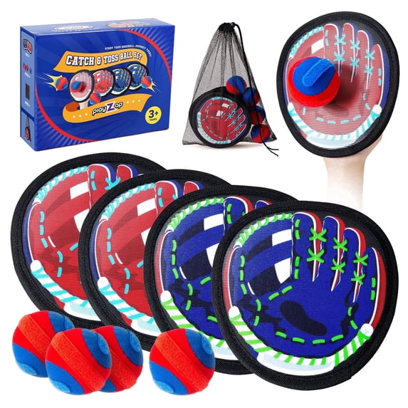 Toss and Catch Ball Game, Kids Toddler Baseball Glove & Catch Ball Toys, Kids Outdoor Games for Family, Toys for Beach Pool Yard Outside, Birthday Gift for Ages 3 4 5 6 7 8-12 Year Old Boys Girls