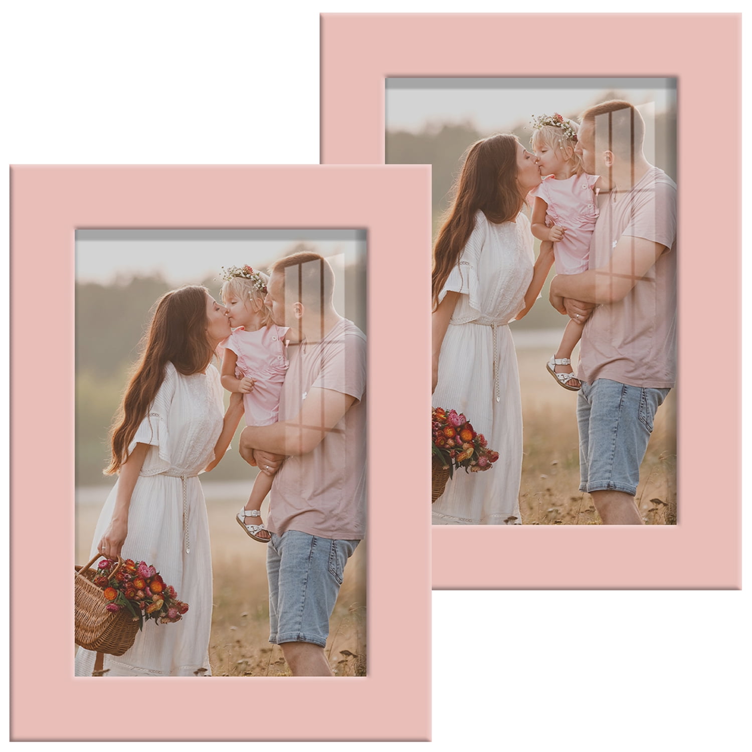 Wexford Home Textured 3.5 in. x 5 in. Pink Picture Frame (Set of 6) WF106A-6  - The Home Depot