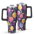 thumbnail image 1 of Modern 40oz Tumbler– Stainless Steel Insulated Tumbler with Handle and Straw, Large Capacity Travel Cup for Hot & Cold Drinks, 1 of 7