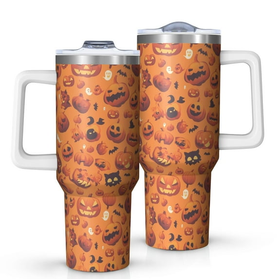 Modern 40oz Tumbler– Stainless Steel Insulated Tumbler with Handle and Straw, Large Capacity Travel Cup for Hot & Cold Drinks