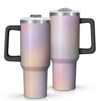 Modern 40oz Tumbler– Stainless Steel Insulated Tumbler with Handle and Straw, Large Capacity Travel Cup for Hot & Cold Drinks