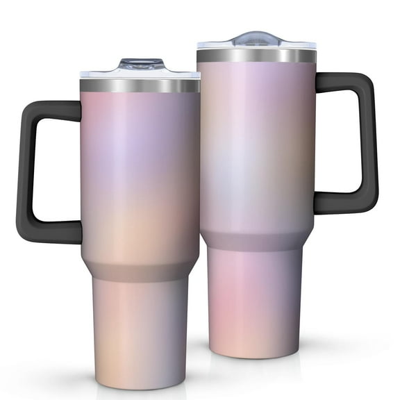 Modern 40oz Tumbler– Stainless Steel Insulated Tumbler with Handle and Straw, Large Capacity Travel Cup for Hot & Cold Drinks