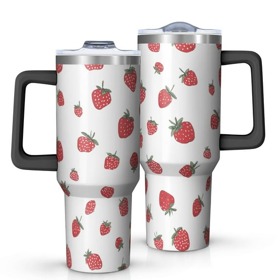 Modern 40oz Tumbler– Stainless Steel Insulated Tumbler with Handle and Straw, Large Capacity Travel Cup for Hot & Cold Drinks