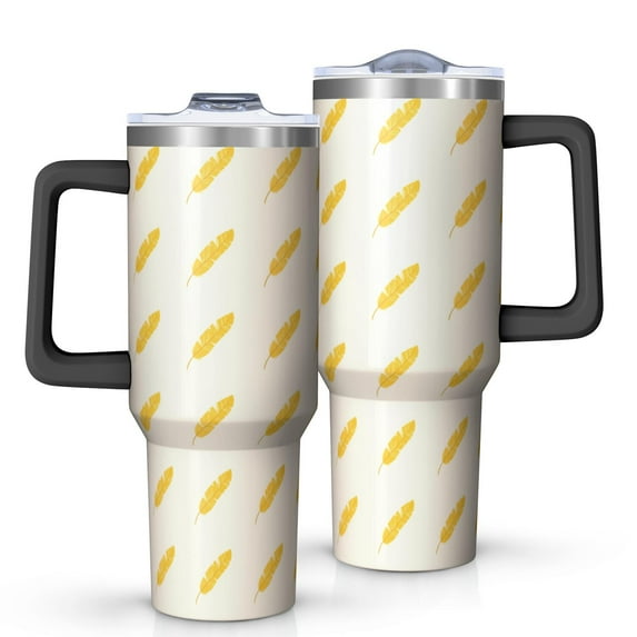 Modern 40oz Tumbler– Stainless Steel Insulated Tumbler with Handle and Straw, Large Capacity Travel Cup for Hot & Cold Drinks