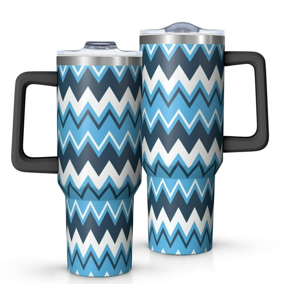 Modern 40oz Tumbler– Stainless Steel Insulated Tumbler with Handle and Straw, Large Capacity Travel Cup for Hot & Cold Drinks