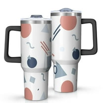 Modern 40oz Tumbler– Stainless Steel Insulated Tumbler with Handle and Straw, Large Capacity Travel Cup for Hot & Cold Drinks
