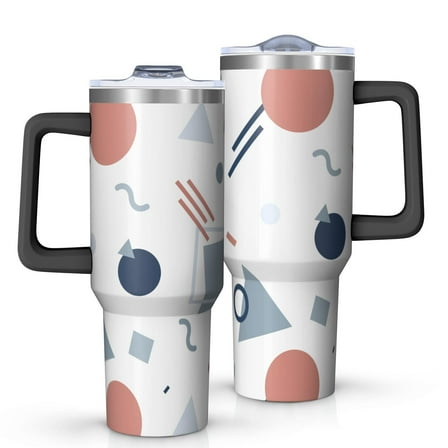 Modern 40oz Tumbler– Stainless Steel Insulated Tumbler with Handle and Straw, Large Capacity Travel Cup for Hot & Cold Drinks