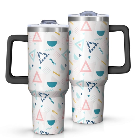 Modern 40oz Tumbler– Stainless Steel Insulated Tumbler with Handle and Straw, Large Capacity Travel Cup for Hot & Cold Drinks