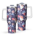 thumbnail image 1 of Modern 40oz Tumbler– Stainless Steel Insulated Tumbler with Handle and Straw, Large Capacity Travel Cup for Hot & Cold Drinks, 1 of 7