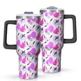 thumbnail image 1 of Modern 40oz Tumbler– Stainless Steel Insulated Tumbler with Handle and Straw, Large Capacity Travel Cup for Hot & Cold Drinks, 1 of 7