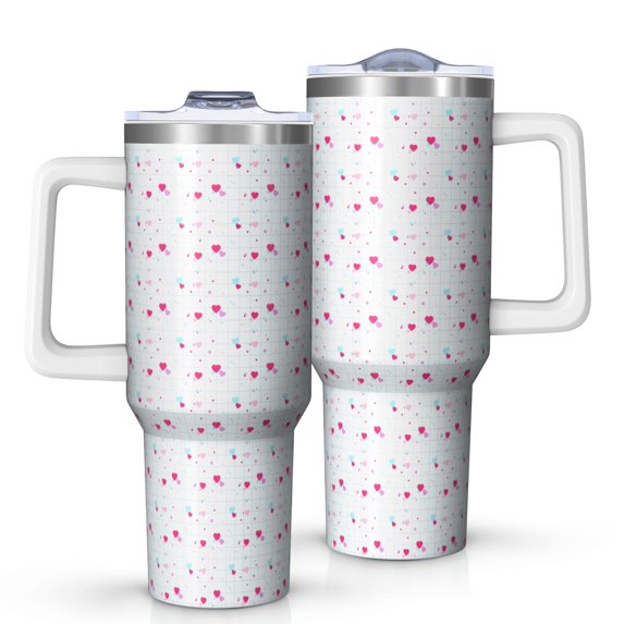 Modern 40oz Tumbler– Stainless Steel Insulated Tumbler with Handle and Straw, Large Capacity Travel Cup for Hot & Cold Drinks