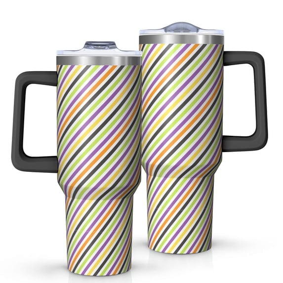 Modern 40oz Tumbler– Stainless Steel Insulated Tumbler with Handle and Straw, Large Capacity Travel Cup for Hot & Cold Drinks