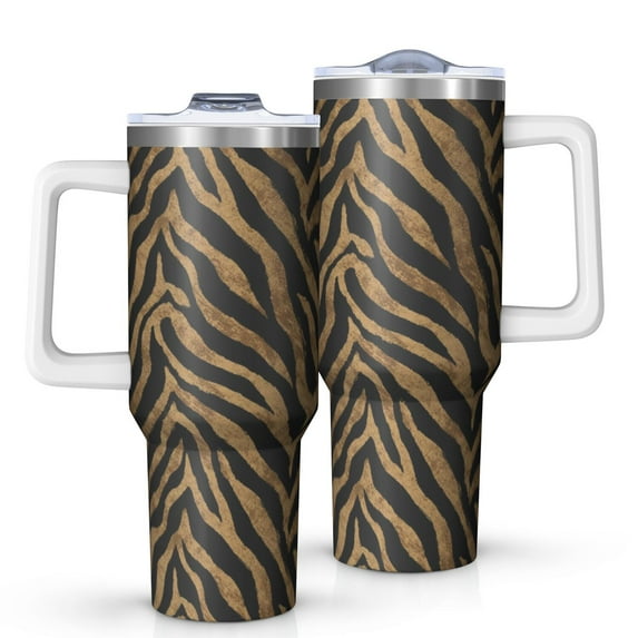 Modern 40oz Tumbler– Stainless Steel Insulated Tumbler with Handle and Straw, Large Capacity Travel Cup for Hot & Cold Drinks