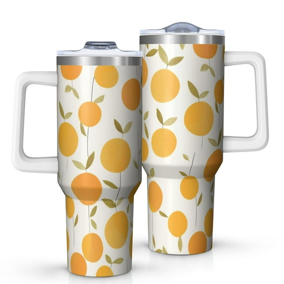 Modern 40oz Tumbler– Stainless Steel Insulated Tumbler with Handle and Straw, Large Capacity Travel Cup for Hot & Cold Drinks