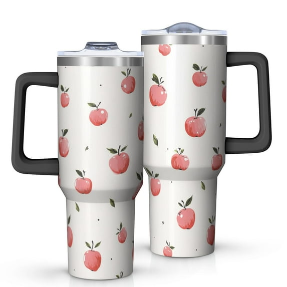 Modern 40oz Tumbler– Stainless Steel Insulated Tumbler with Handle and Straw, Large Capacity Travel Cup for Hot & Cold Drinks