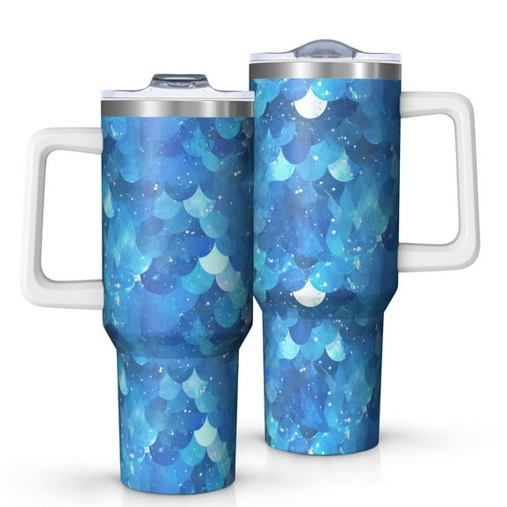 Modern 40oz Tumbler– Stainless Steel Insulated Tumbler with Handle and Straw, Large Capacity Travel Cup for Hot & Cold Drinks