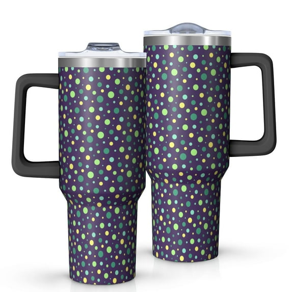 Modern 40oz Tumbler– Stainless Steel Insulated Tumbler with Handle and Straw, Large Capacity Travel Cup for Hot & Cold Drinks