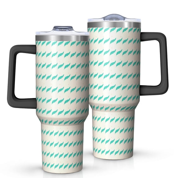 Modern 40oz Tumbler– Stainless Steel Insulated Tumbler with Handle and Straw, Large Capacity Travel Cup for Hot & Cold Drinks