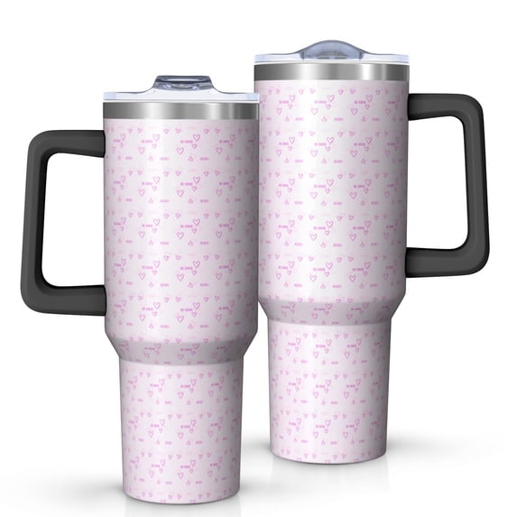 Modern 40oz Tumbler– Stainless Steel Insulated Tumbler with Handle and Straw, Large Capacity Travel Cup for Hot & Cold Drinks