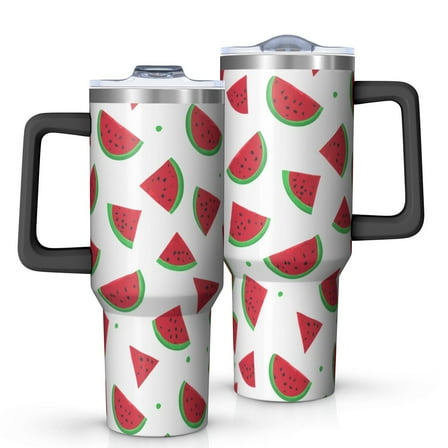 Modern 40oz Tumbler– Stainless Steel Insulated Tumbler with Handle and Straw, Large Capacity Travel Cup for Hot & Cold Drinks