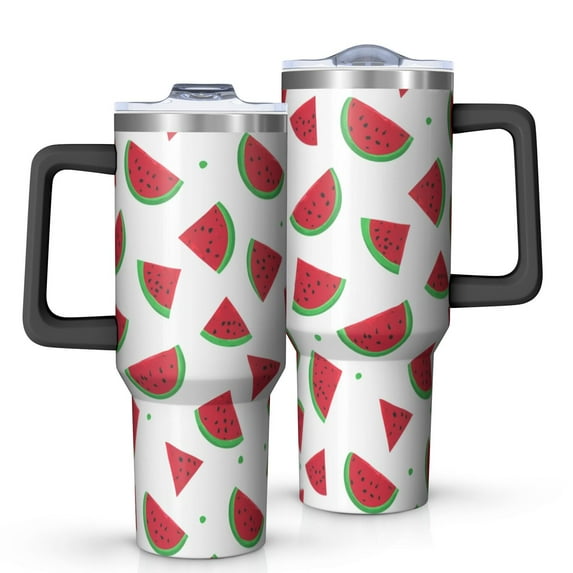 Modern 40oz Tumbler– Stainless Steel Insulated Tumbler with Handle and Straw, Large Capacity Travel Cup for Hot & Cold Drinks