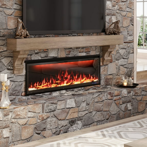 Modern 42-88" Recessed Wall-Mounted Control Electric Fireplace