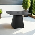 thumbnail image 1 of Modern 44" Rounded Square Outdoor Dining Table with Black Sintered Stone Top and Aluminum Pedestal Base, Weatherproof and Rust-Free for Patio, Deck, Poolside, Balcony – Seats 4, 1 of 9