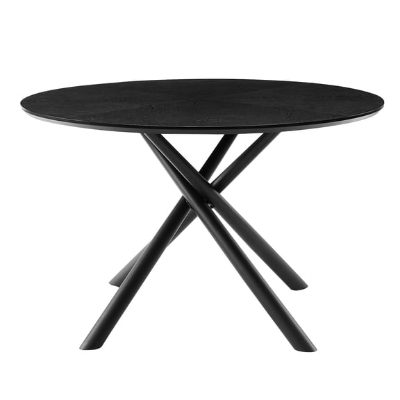 Modern 47.75'' Coffee Table, And Metal, Elegant Design, Black, Easy Setup Round 47.75'', Metal Base, Look