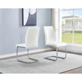 thumbnail image 1 of Modern 4PC Faux Leather Dining Chair Set, Chrome Metal Frame, Soft Padded Seat Kitchen Chair, White, 1 of 4