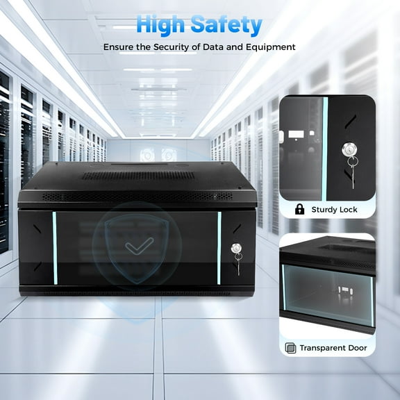 Modern 4U Wall-Mount Server Rack Cabinet - Electrostatic Plastic Sprayed, Easy Assembly, Great for Router & Switch Storage