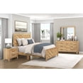 thumbnail image 1 of Modern 4pcs Bedroom Furniture Set King Size Natural Finish Chevron Pattern Bed, 1 of 7