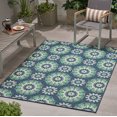 thumbnail image 1 of Modern 5'3" x 7' Area Rug, Washable Rug Vintage Floral Rug Bedroom Rug Non Slip Entryway Rug Indoor Kitchen Rug, for Bedroom LivingRoom Laundry Room Playroom, Easy to Clean, Green, 1 of 1