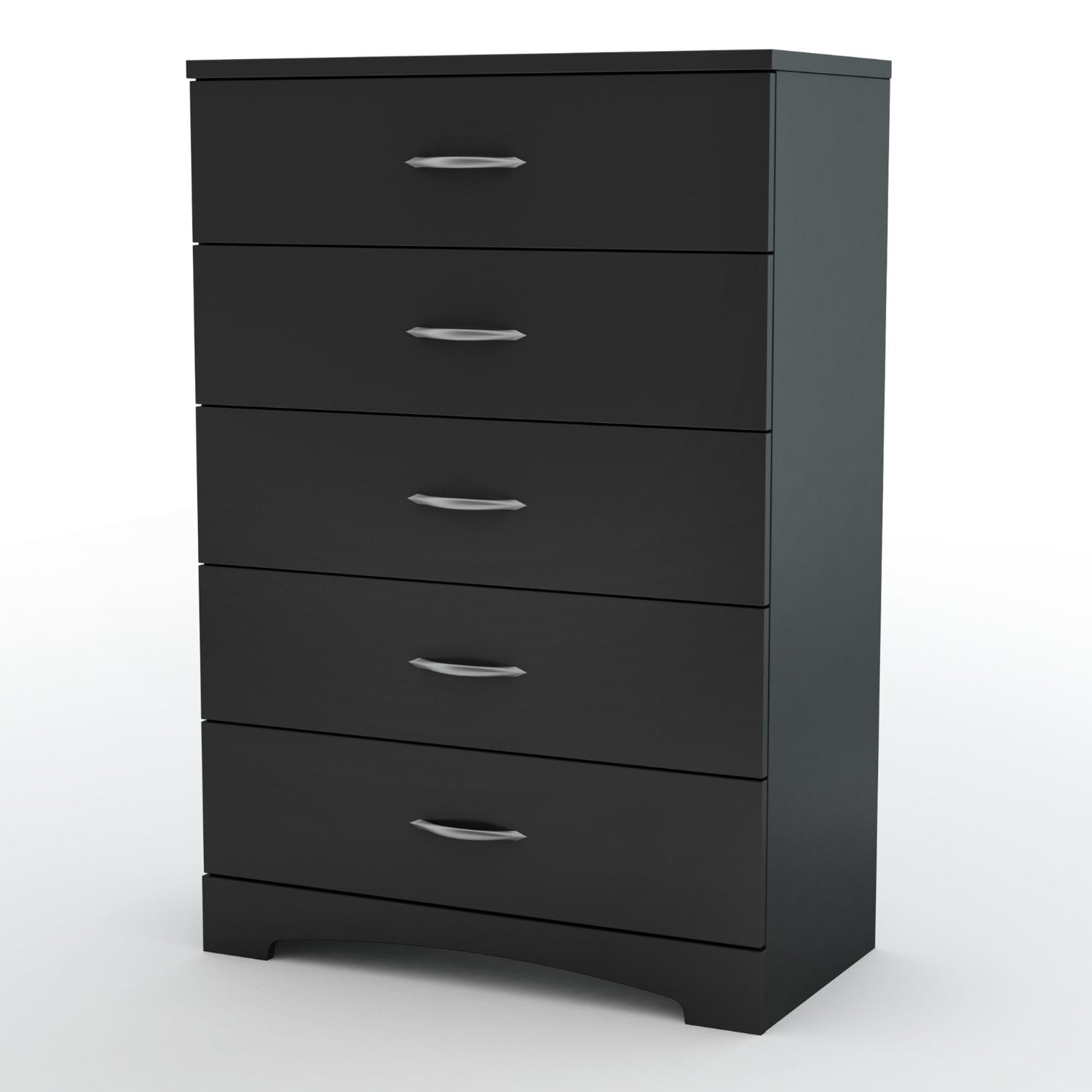 Pure Black 5-Drawer Nursery Dresser with Soft Close