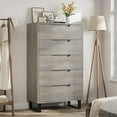 thumbnail image 1 of Modern 5-Drawer Chest - Height-Adjustable Base with Robot Vacuum Clearance, 1 of 7