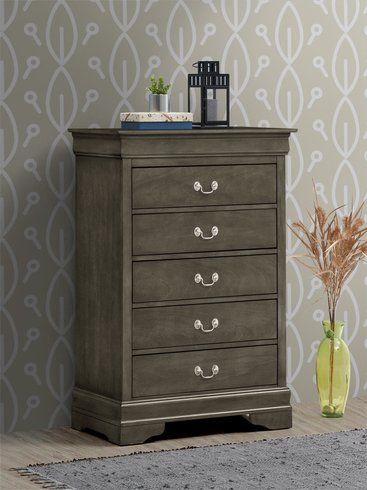Modern 5 Drawer Dresser, 48" Tall Chest of Drawers Closet Organizers ...